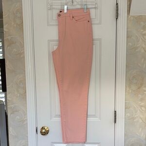 Talbots Light Salmon Pink Frayed Edge Slim Ankle Jeans. EUC